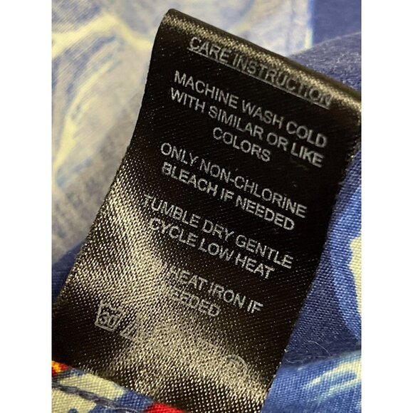 Denim & Flower Ricky Singh Reverse Print Floral Hawaiian Shirt Men's XL - Picture 10 of 10